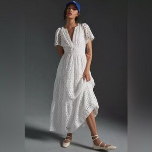 Anthropologie The Somerset Maxi Dress Eyelet Edition